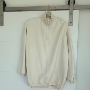 Aerie Cream Quarter Zip Small